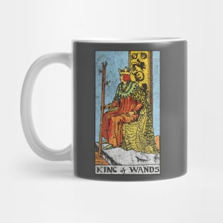 King of wands tarot card (distressed) Mug